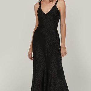 Cheetah print black prom dress
